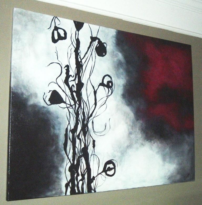 768x778 Black Rose Acrylic Painting Art Acrylics - Black Rose Painting