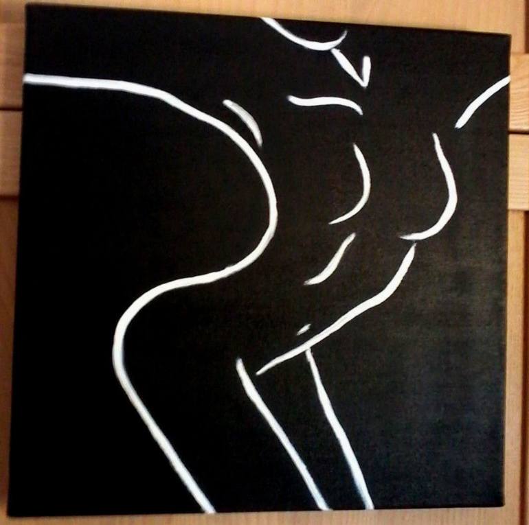 770x765 Saatchi Art Black And White Canvas Original Unique Painting - Black Shadow Painting