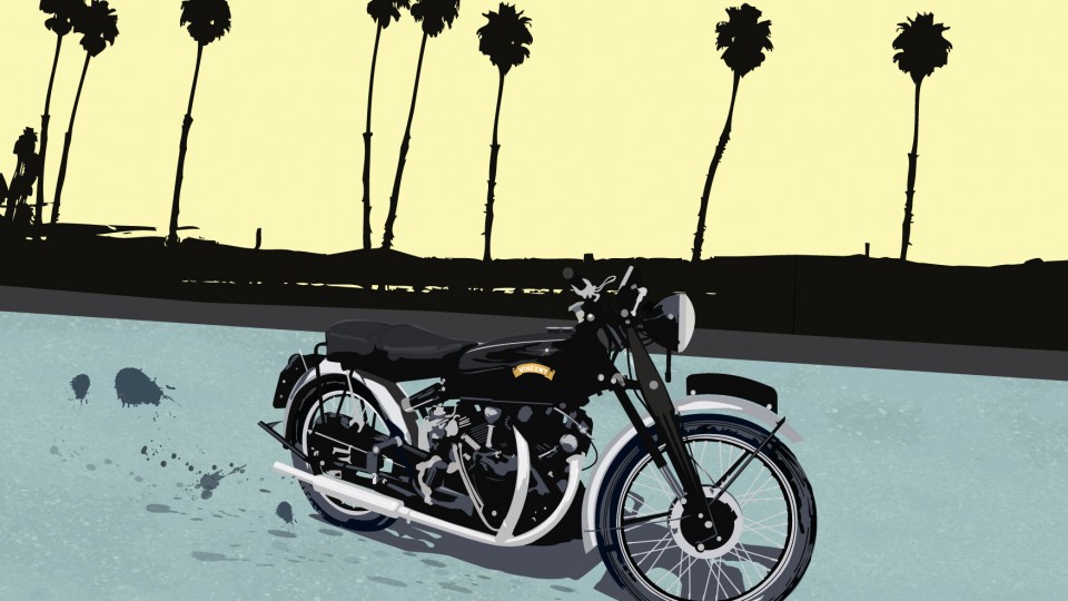 960x540 Vincent Black Shadow Fantasy Ride - Black Shadow Painting