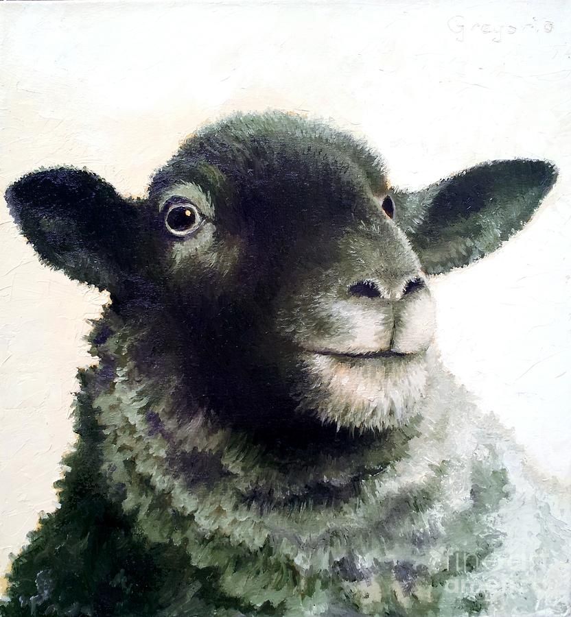 832x900 Black Sheep Painting By Gene Gregorio - Black Sheep Painting