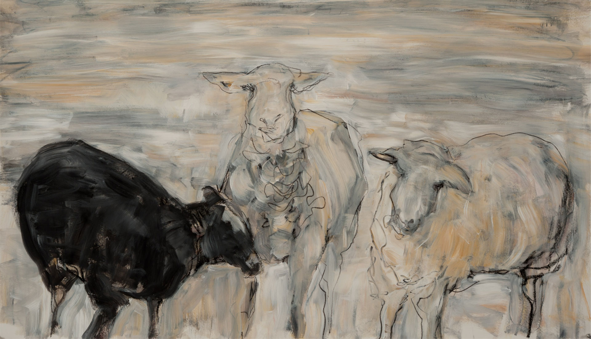 1920x1103 Paintings - Black Sheep Painting