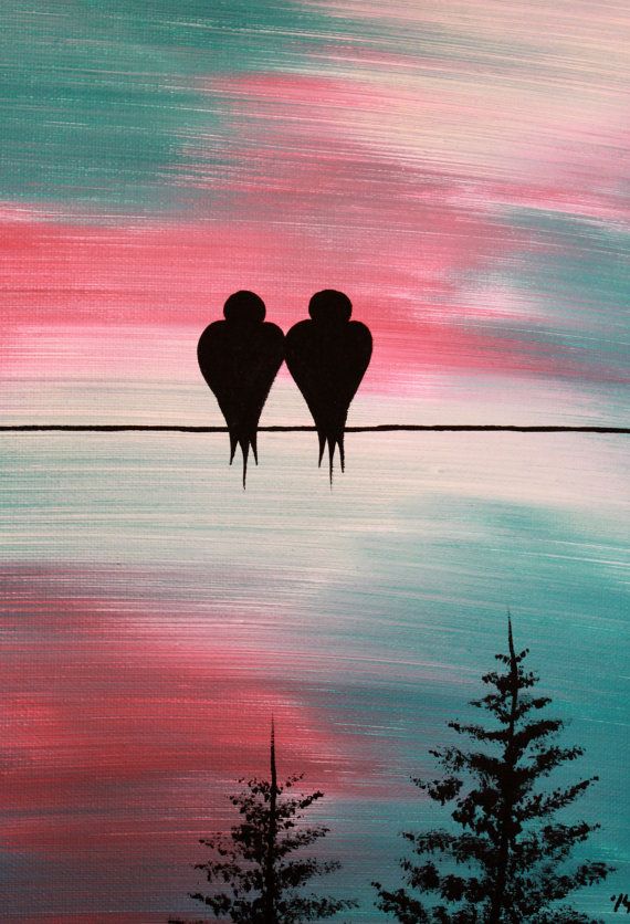 570x836 Original Abstract Acrylic Painting Canvas Time Stands Still Love - Black Silhouette Painting