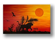 236x176 Silhouette Of Eagles - Black Silhouette Painting
