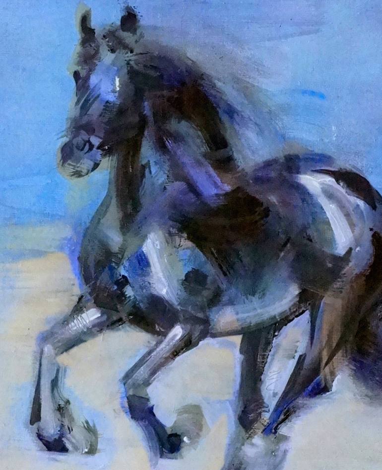 770x946 Saatchi Art Black Stallion Painting By Ritchard Rodriguez - Black Stallion Painting