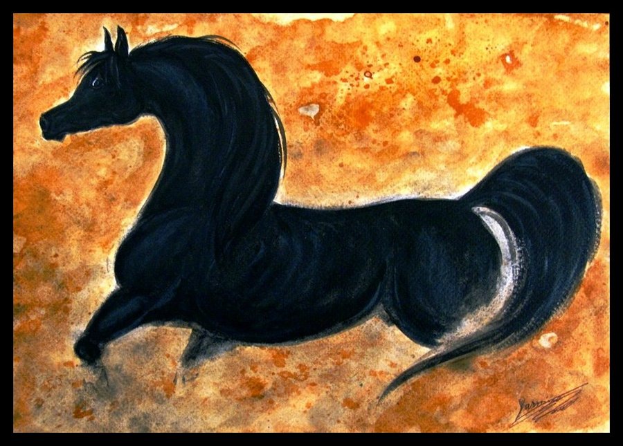 900x645 Shetan, The Black Stallion' By Liberaequa - Black Stallion Painting