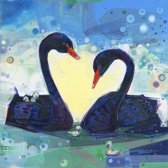 540x540 Happily Ever After (Black Swan) By New Jersey Artist Gwenn Seemel - Black Swan Painting