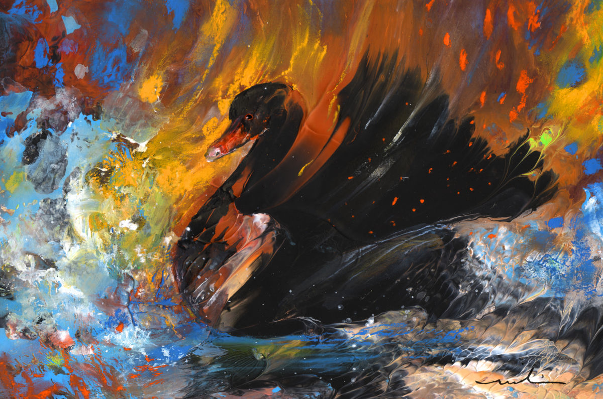 1200x795 The Black Swan (Miki De Goodaboom) - Black Swan Painting