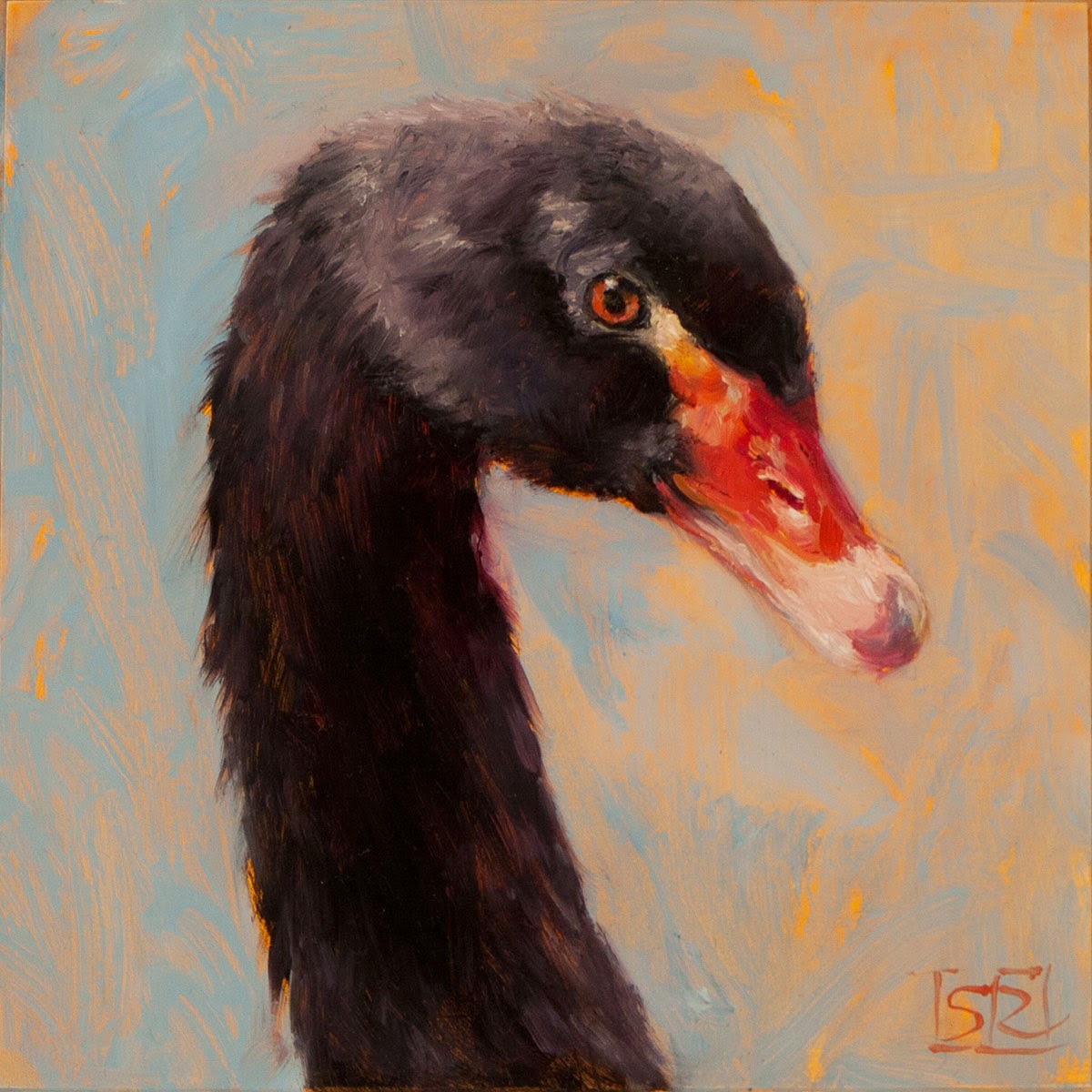 1200x1200 Small Canvases Black Swan For A Blue Monday - Black Swan Painting