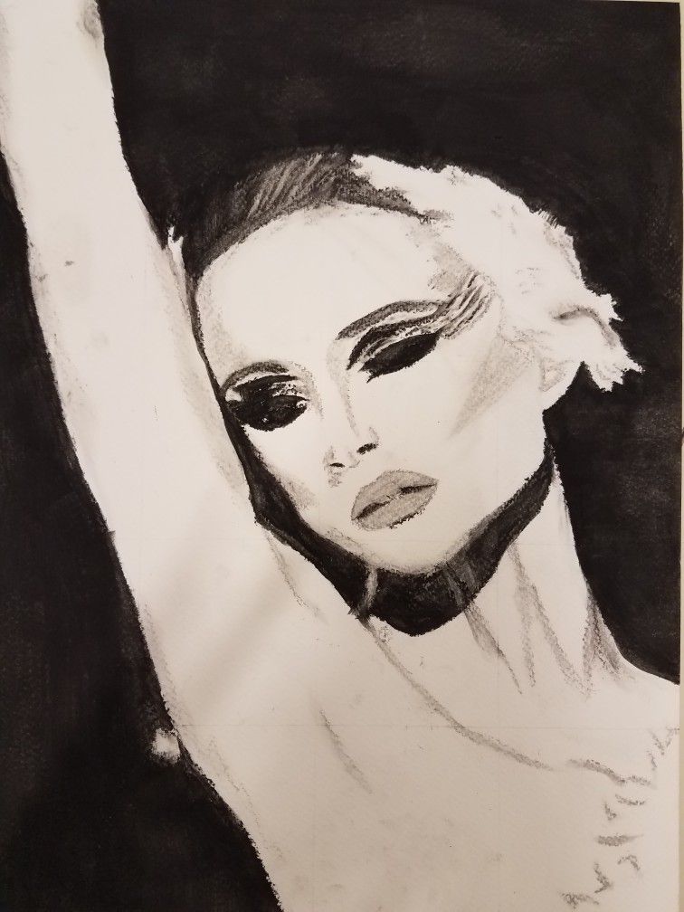 756x1008 Black Swan Nina Oil Painting - Black Swan Painting