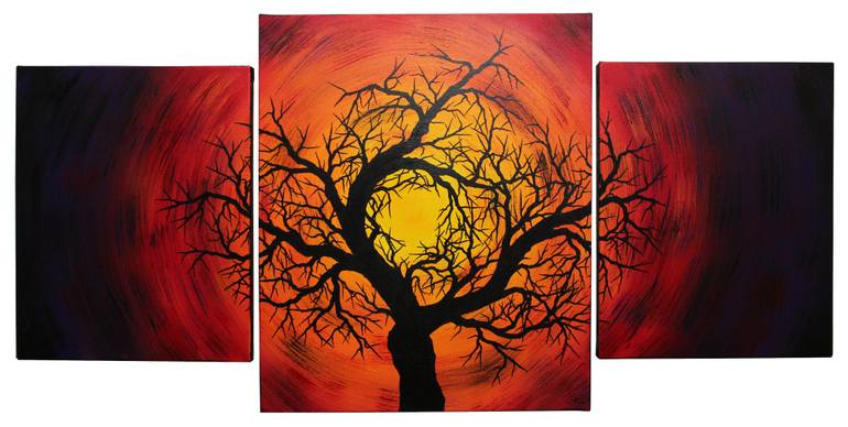 770x388 Saatchi Art Silhouette Of Black Tree Painting By Jonathan Pradillon - Black Tree Painting