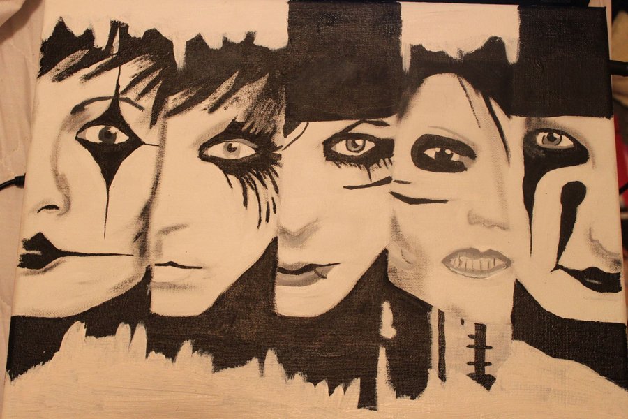 900x600 Black Veil Brides Canvas Painting. By Itsliss - Black Veil Brides Painting