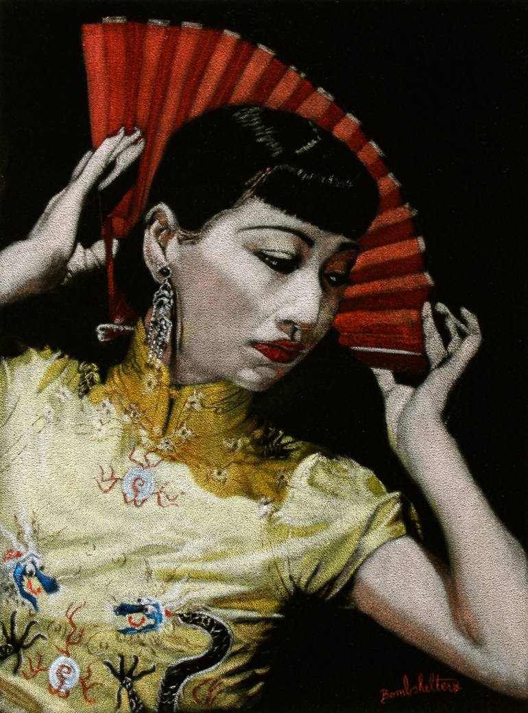 770x1039 Saatchi Art Anna May Wong Black Velvet Painting Painting By Diane - Black Velvet Painting