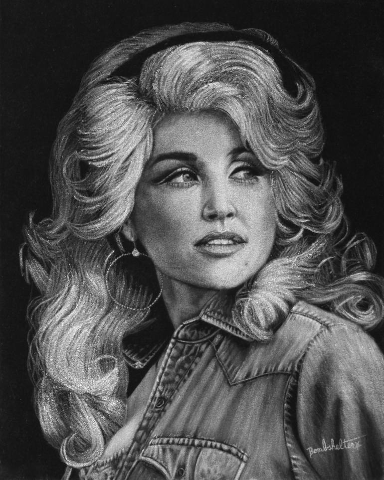 770x963 Saatchi Art Dolly Parton Black Velvet Painting Painting By Diane - Black Velvet Painting