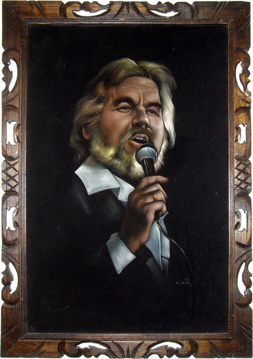 494x700 Absolutely Captivating Island Girl, Oil On Velvet By American - Black Velvet Painting Artists