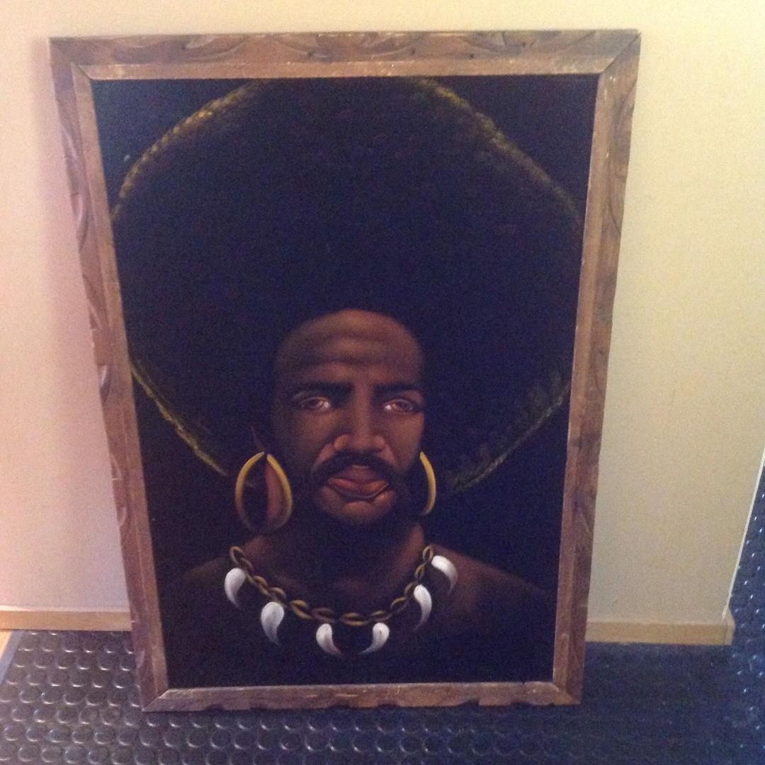 1080x1080 Nubian Black Velvet Painting Prince Vintage Art Unique Unreal Mcm - Black Velvet Painting Vintage