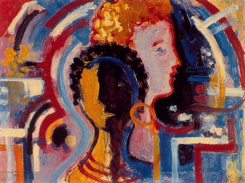 800x599 Study For Tapestry Venus Black Venus White By Josep Mompou Dencausse - Black Venus Painting