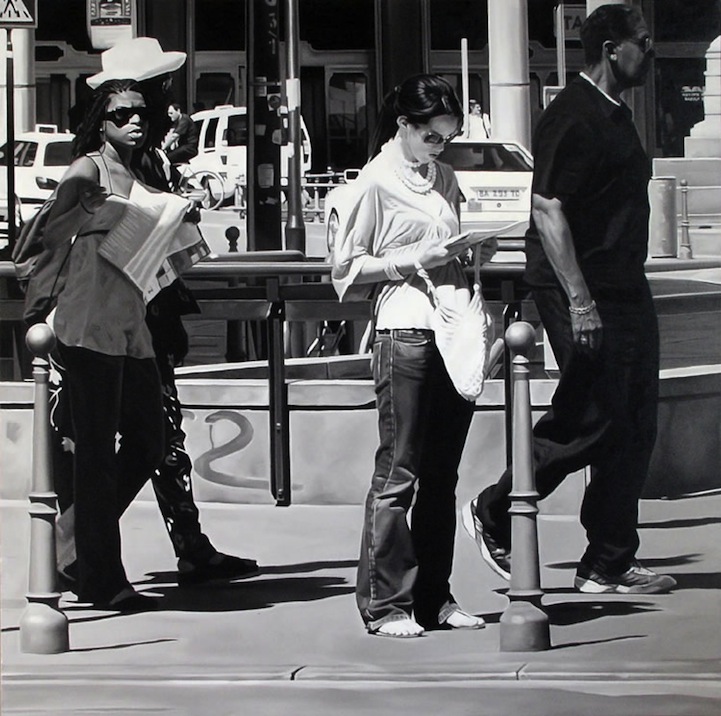 721x716 Hyper Realistic Black And White Oil Paintings - Black White Oil Painting