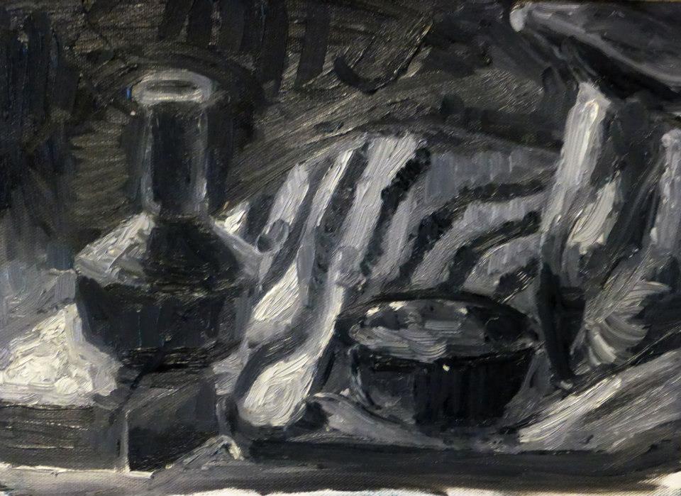 960x699 Still Life Oil Paintings In Black And White Bailey Dowlin Art - Black White Oil Painting