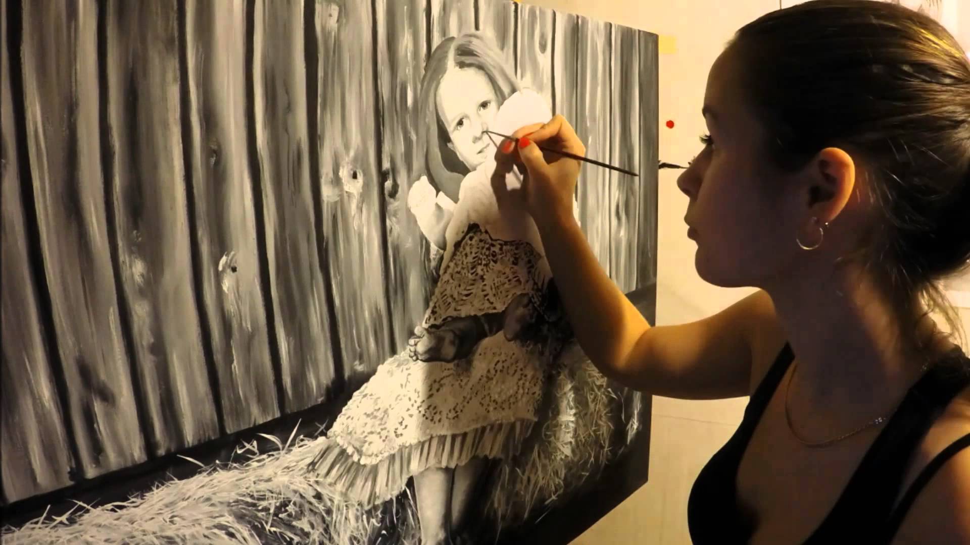 1920x1080 Black And White Oil Painting On Canvas 70x100cm, Veebruar 2015 - Black White Oil Painting