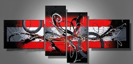517x248 Black White Amp Red Iiii Oil Painting Reproductions - Black White Red Painting