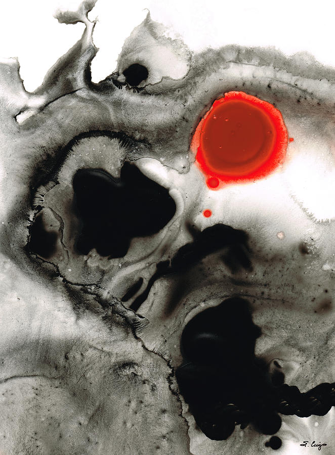 662x900 Clarity - Black White Red Painting