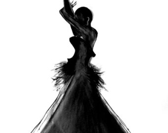 340x270 Japanese Samurai Japanese Warriors Fine Art Print - Black Woman Dancing Painting