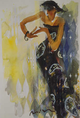 307x450 Stock Illustration - Black Woman Dancing Painting