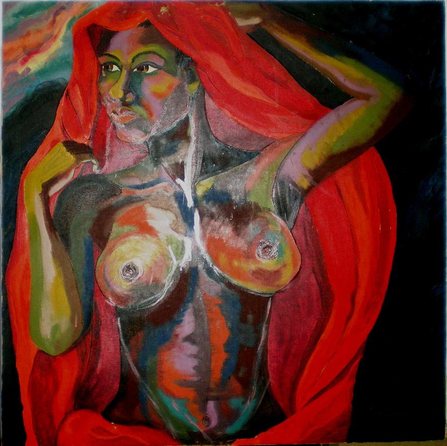 900x898 Black Woman Painting By Preciada Azancot - Black Woman Painting