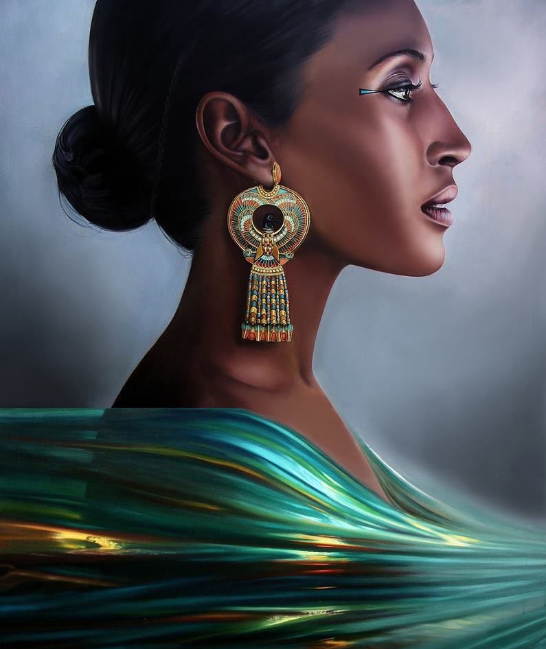 795x945 Black Woman Painting By Christiane Vleugels - Black Woman Painting