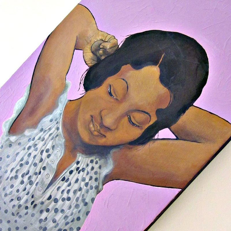 800x800 Original Acrylic Painting Of A Retro African American Woman - Black Woman Painting