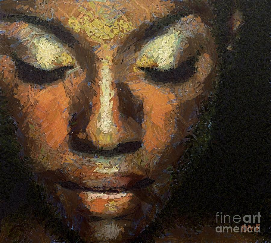 900x806 Black Beauty Painting By Dragica Micki Fortuna - Black Woman Portrait Painting