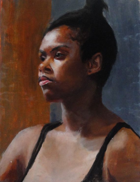 570x737 Gallery Black Artist Paintings Of Women, - Black Woman Portrait Painting