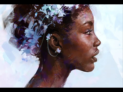 480x360 Painting A Digital Portrait In Photoshop - Black Woman Portrait Painting