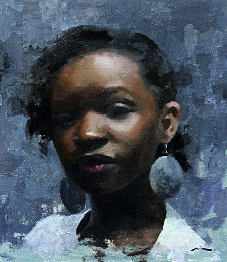 736x849 Art Of Women In Profile - Black Woman Portrait Painting