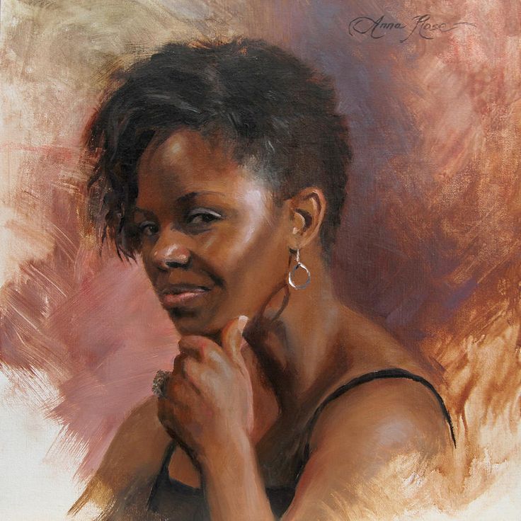 736x736 Artist - Black Woman Portrait Painting