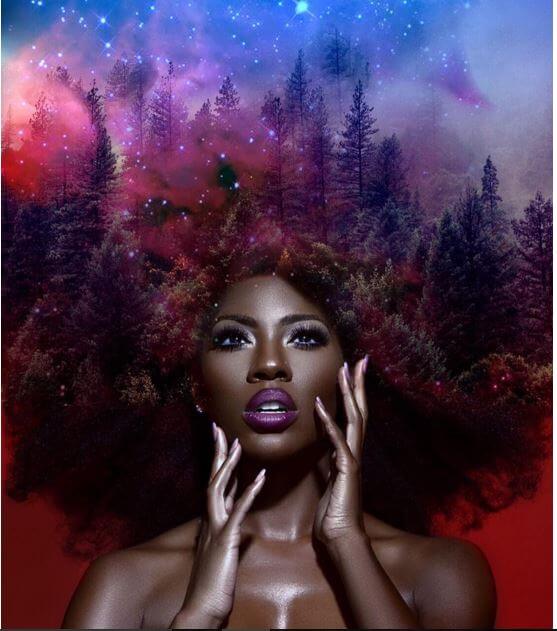 557x631 Artist Pierre Jean Louis Showcases Mother Nature As Black - Black Woman Portrait Painting