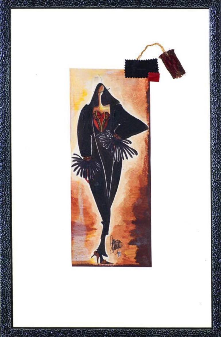 770x1172 Saatchi Art Black Velvet Painting By Valerie Normand - Black Woman Velvet Painting