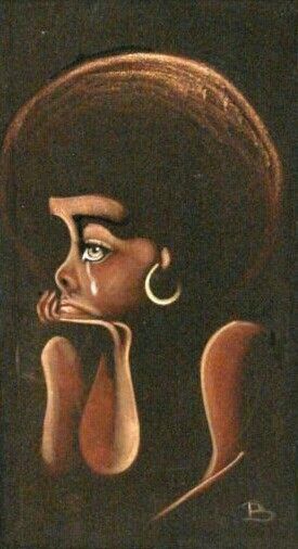275x506 Black Art Black Art 3 Black Women Art - Black Woman Velvet Painting