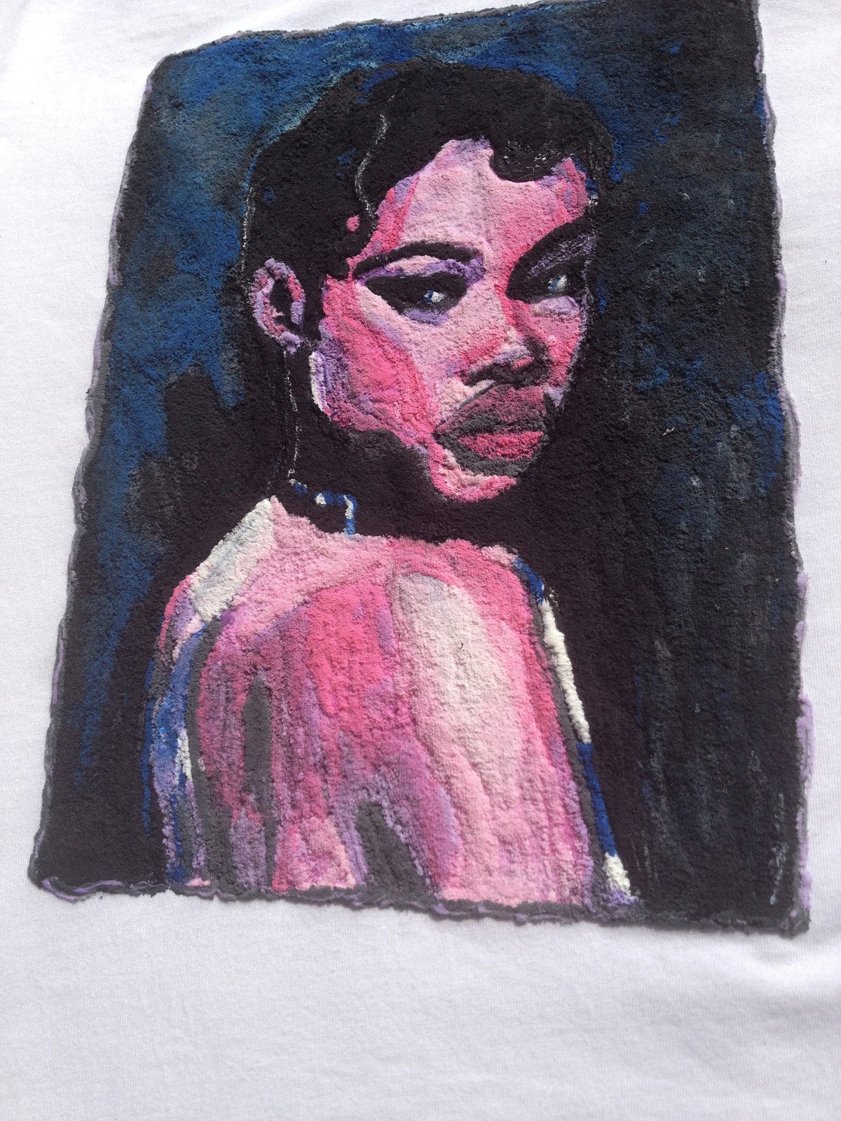 1200x1600 Black Women Portrait T Shirt Afro Artistic Painted Art To Wear - Black Woman With Afro Painting