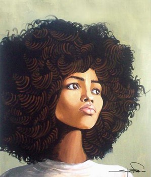 299x350 Forever Princess Lifestyle. Natural Hair. Advice - Black Woman With Afro Painting