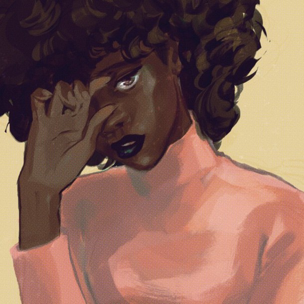 610x610 Gariba - Black Woman With Afro Painting
