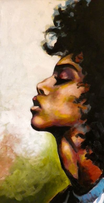 396x770 Gallery Black Artist Paintings Of Women, - Black Woman With Afro Painting