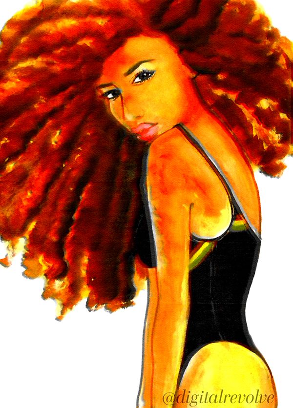 600x836 33 Best Afro Art Images On Black Art, Black Women - Black Woman With Afro Painting