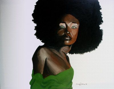 400x312 Living My Life Like It's Golden Fierceness - Black Woman With Afro Painting