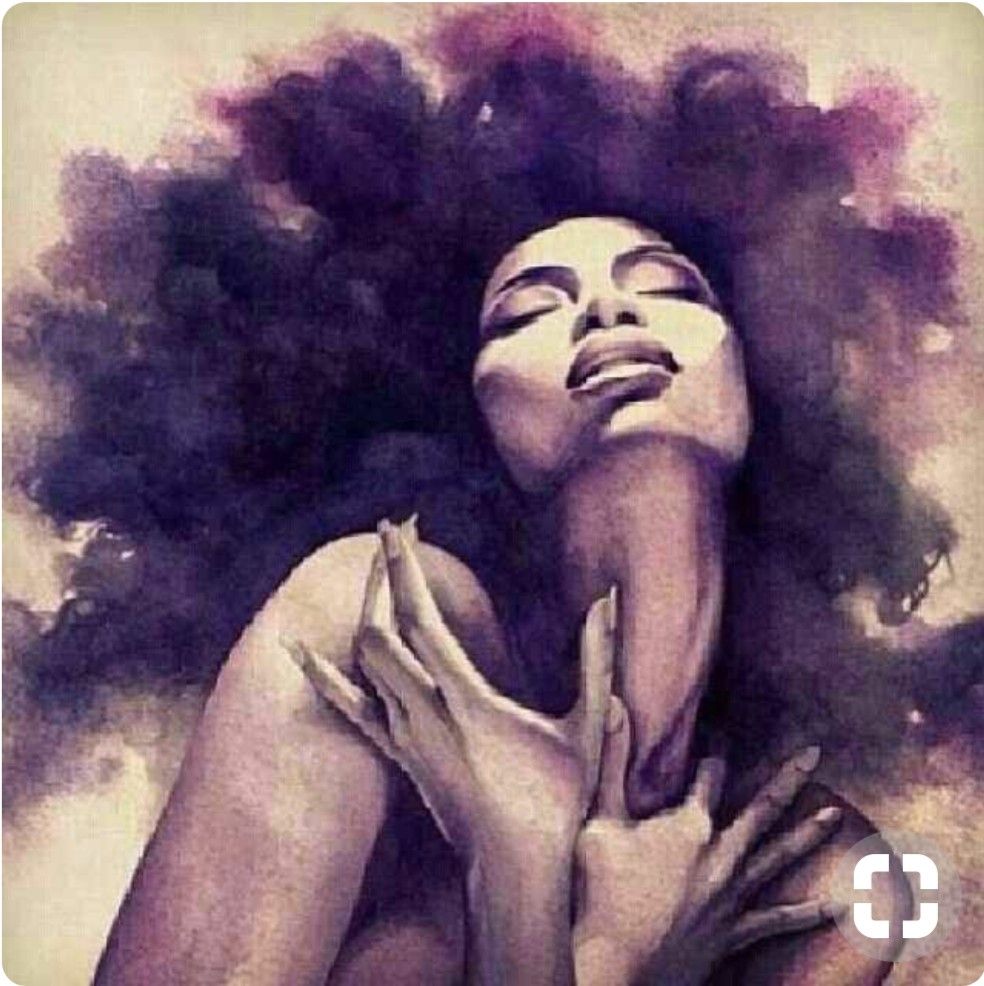 984x986 Pin By Feefee Love On Queen! Black Women Art, Afro - Black Woman With Afro Painting
