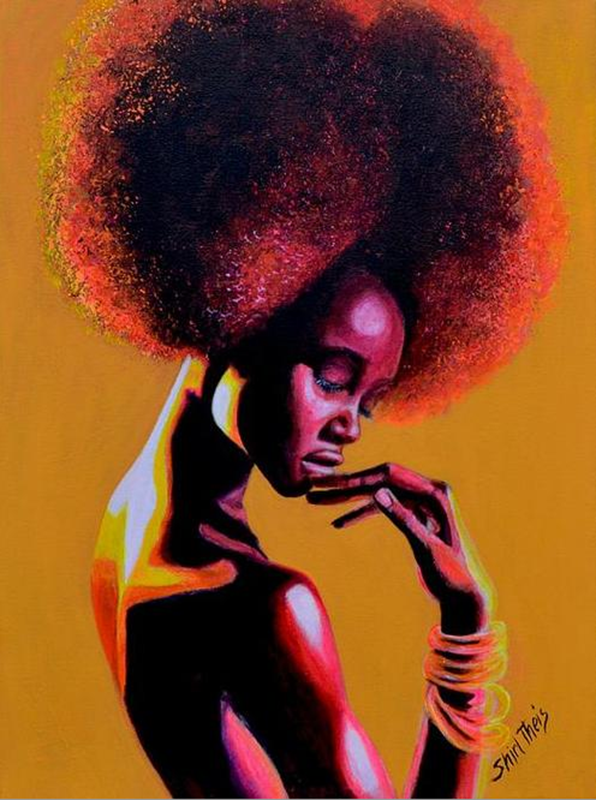 596x800 Pin By Tam Avery On Art Beautiful Black Women, Black - Black Woman With Afro Painting