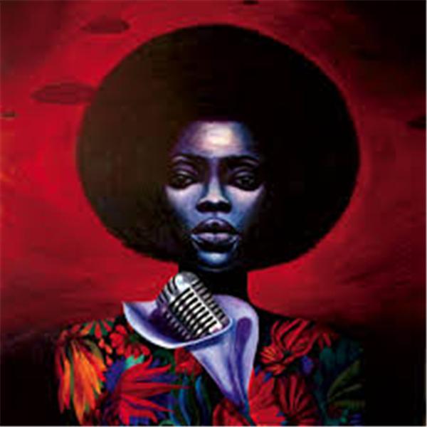 Black Woman With Afro Painting at PaintingValley.com | Explore ...