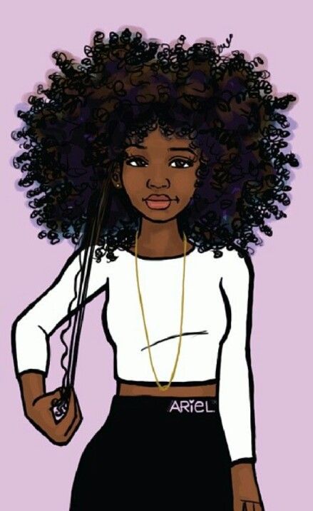 439x716 55 Amazing Black Hair Art Pictures And Paintings - Black Woman With Afro Painting
