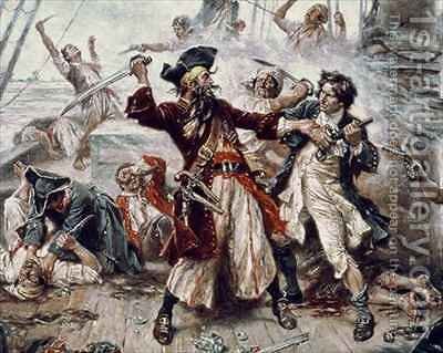 400x319 The Capture Of The Pirate Blackbeard 2 Jean Leon Gerome Ferris - Blackbeard Painting