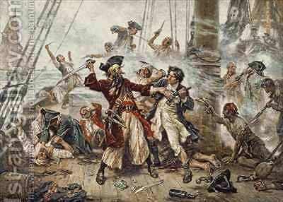 400x286 The Capture Of The Pirate Blackbeard Jean Leon Gerome Ferris - Blackbeard Painting